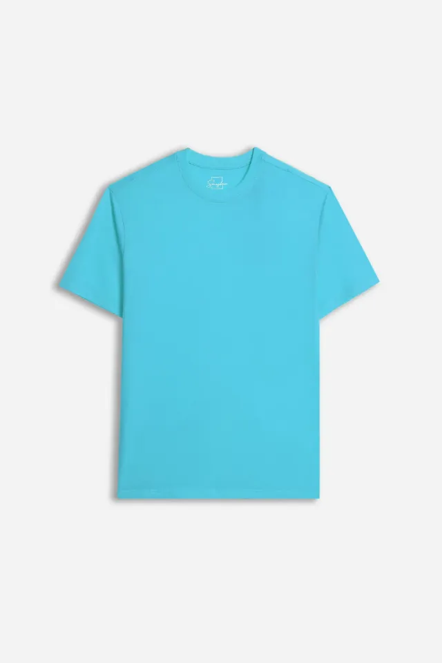 Sonny Bono t-shirt girocollo basic turchese leggera