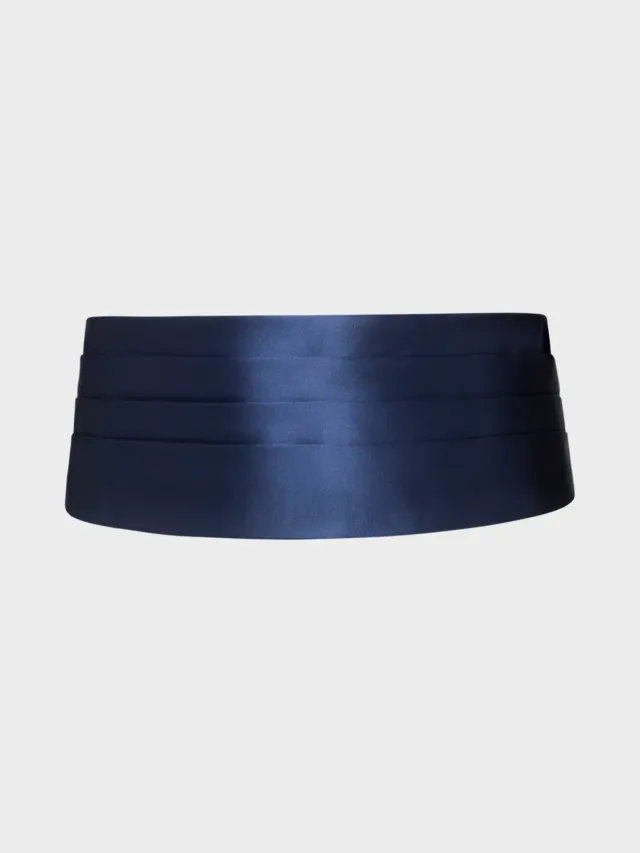 Caruso Manon fascia smoking raso seta blu