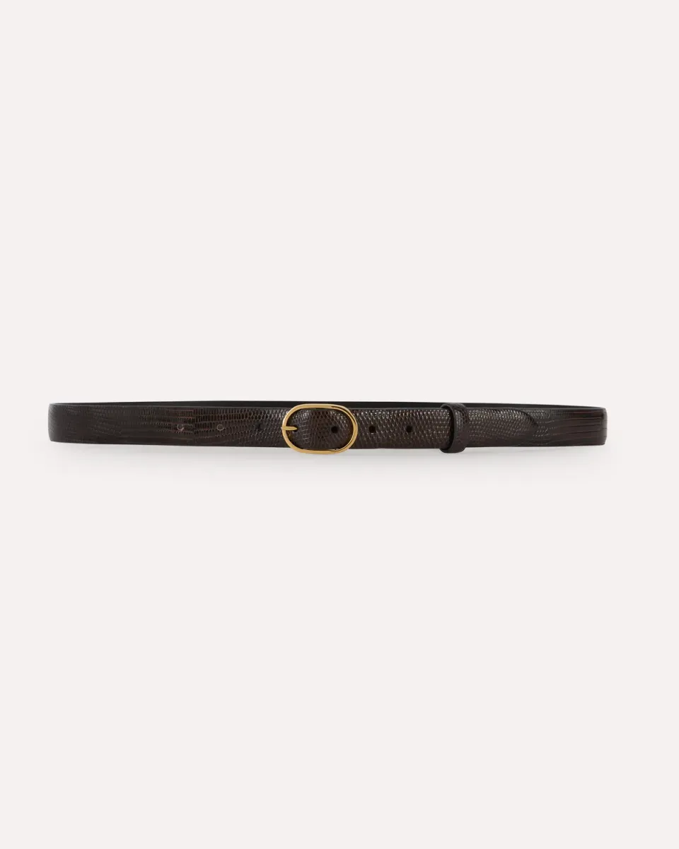 Lardini cintura pelle lucertola marrone 25 mm