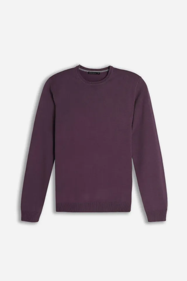 Sonny Bono maglia girocollo basic prugna manica lunga