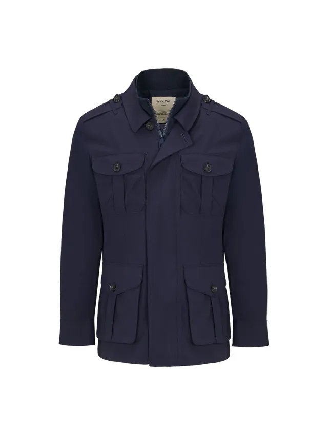 Paoloni Field jacket tecnica nylon stretch blu