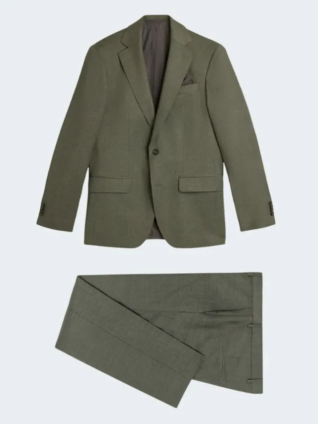 Sand Menswear Flannel with Stretch abito flanella verde