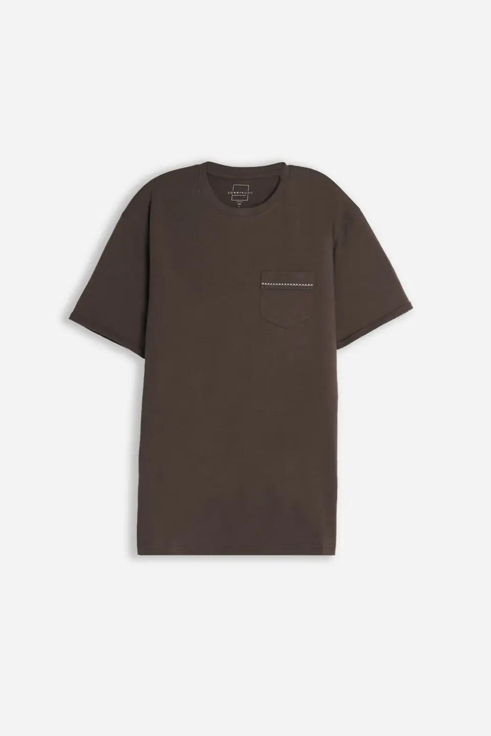 Sonny Bono T-Shirt Slub Taschino Moro 100% cotone