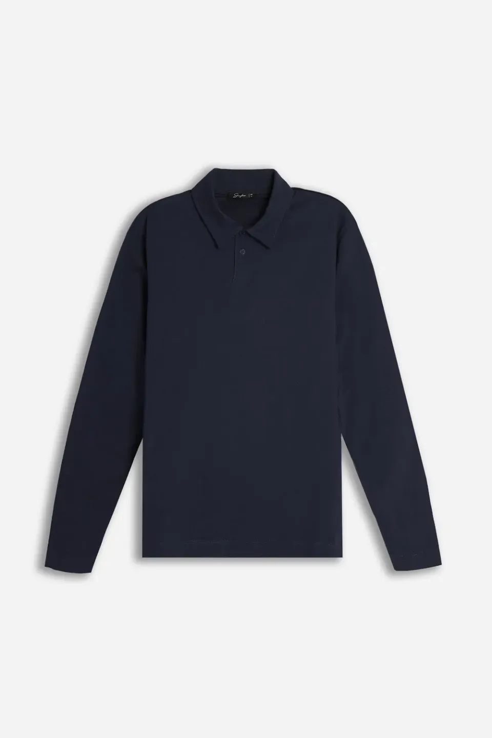 Sonny Bono Polo Manica Lunga Bottoni Blu Cotone