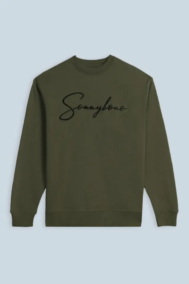 Sonny Bono felpa girocollo stampa 3D verde militare