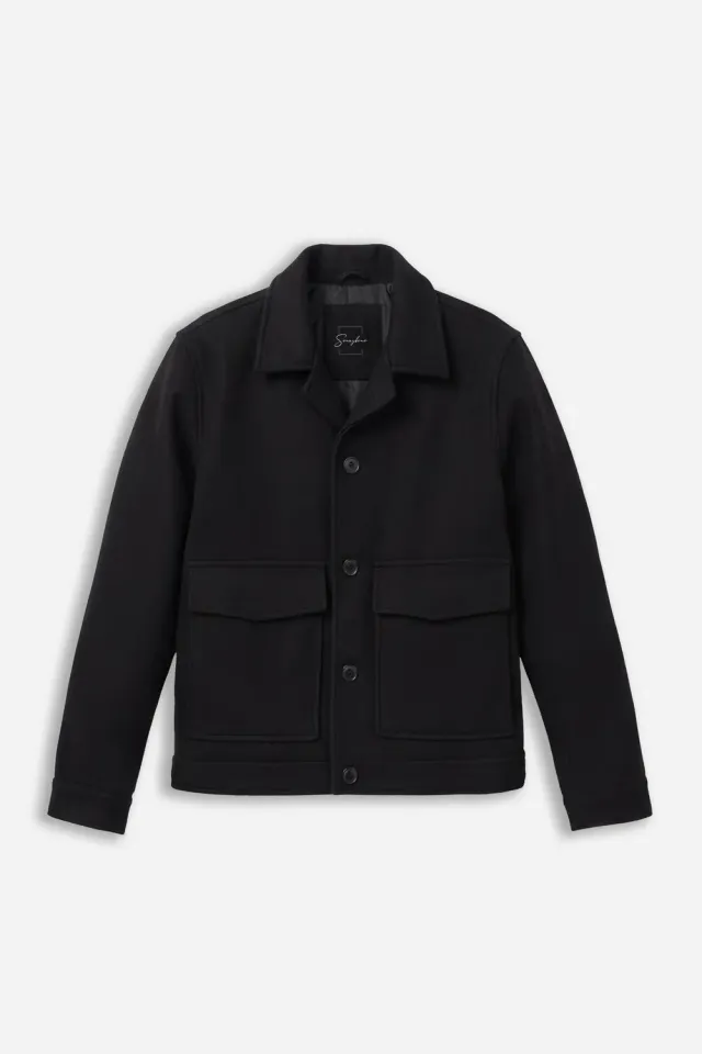 Sonny Bono Camicia giubbotto panno nero monopetto