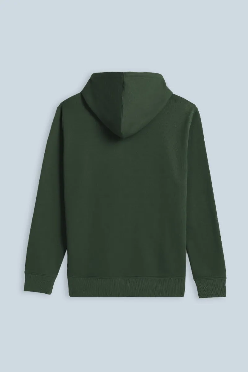 Sonny Bono felpa zip cappuccio verde militare