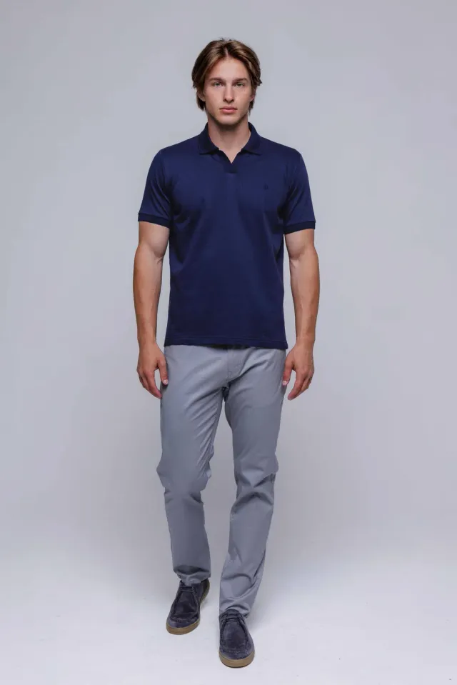 Alain Delon pantaloni casual grigi cotone elasticizzato