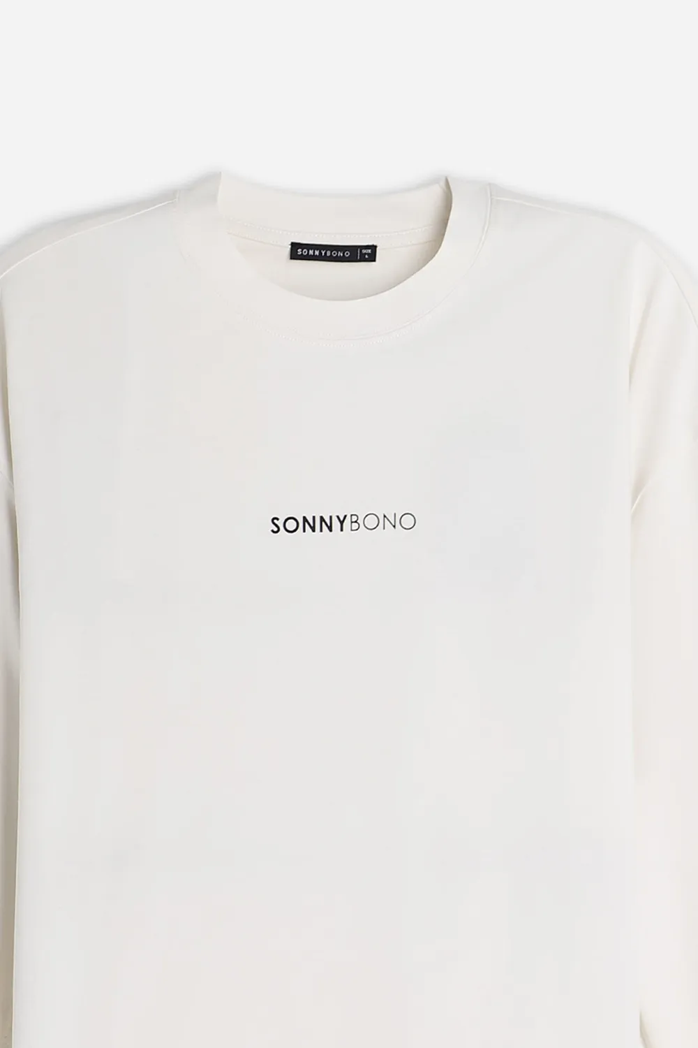 Sonny Bono t-shirt girocollo manica lunga gesso logo