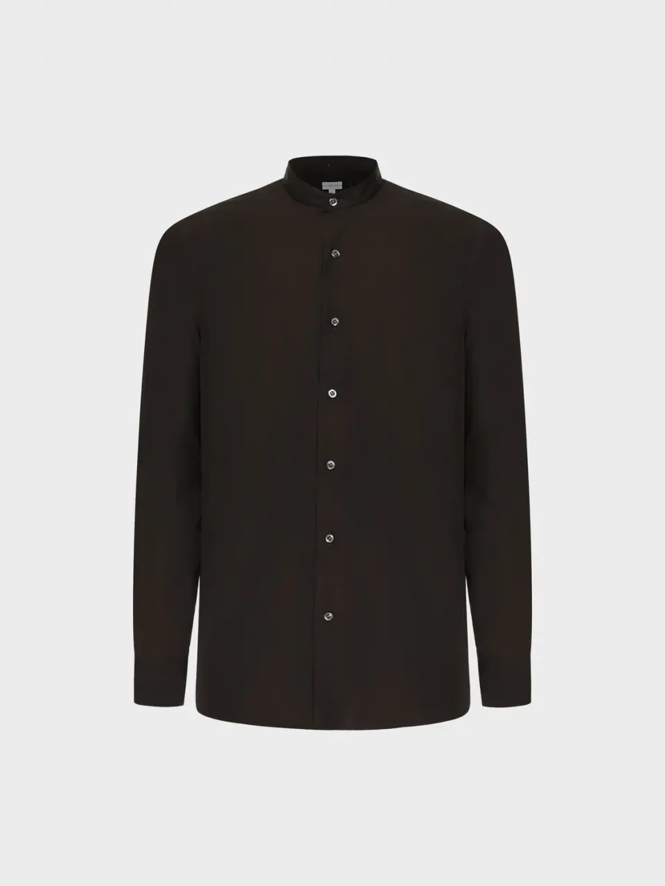 Caruso Butterfly camicia coreana marrone in cotone