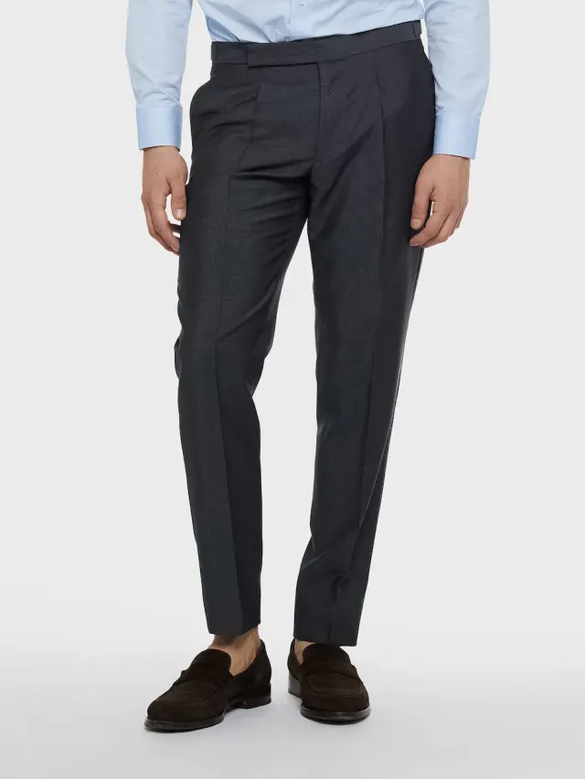 Caruso pantalone slim lana mohair grigio