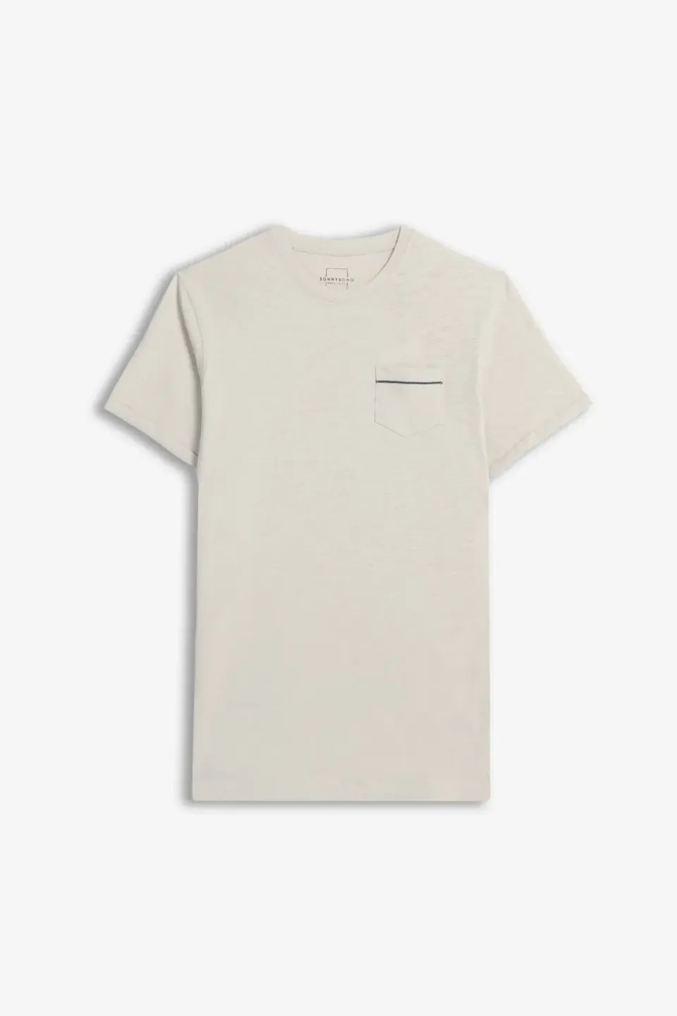 Sonny Bono T-Shirt Slub taschino beige chiaro cotone
