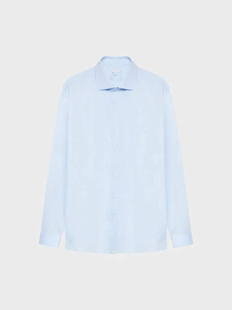 Caruso Butterfly camicia slim cotone azzurra popeline