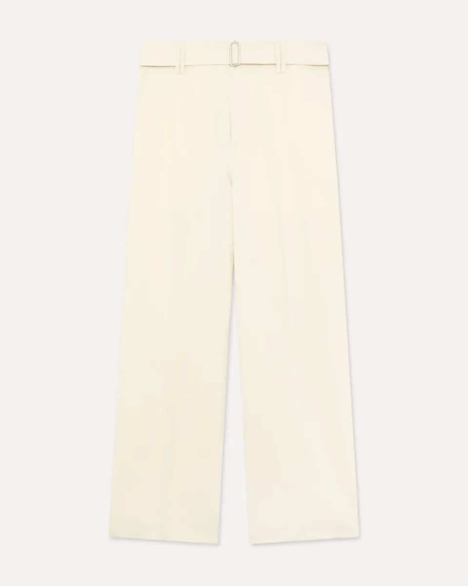 Lardini pantalone panna cotone e seta senza pieghe