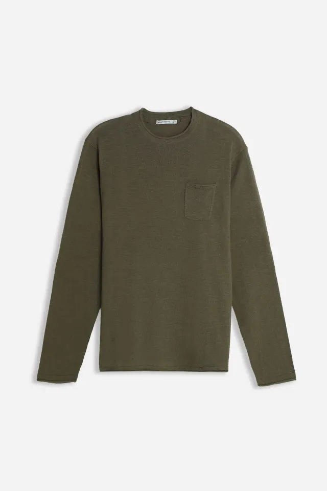 Sonny Bono Slub Taschino Maglia Verde Militare Cotone
