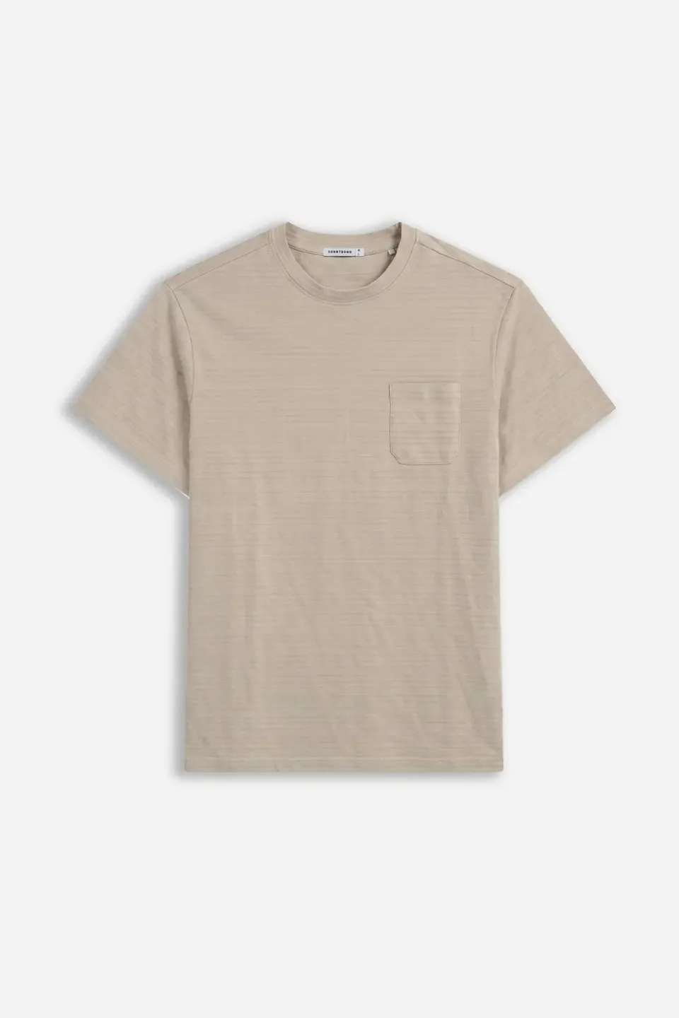 Sonny Bono T-shirt girocollo beige trama rilievo cotone