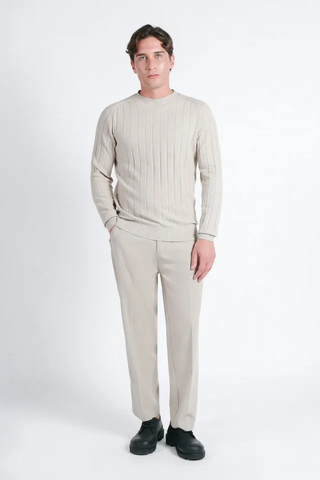 Sonny Bono maglia girocollo lavorata beige chiaro