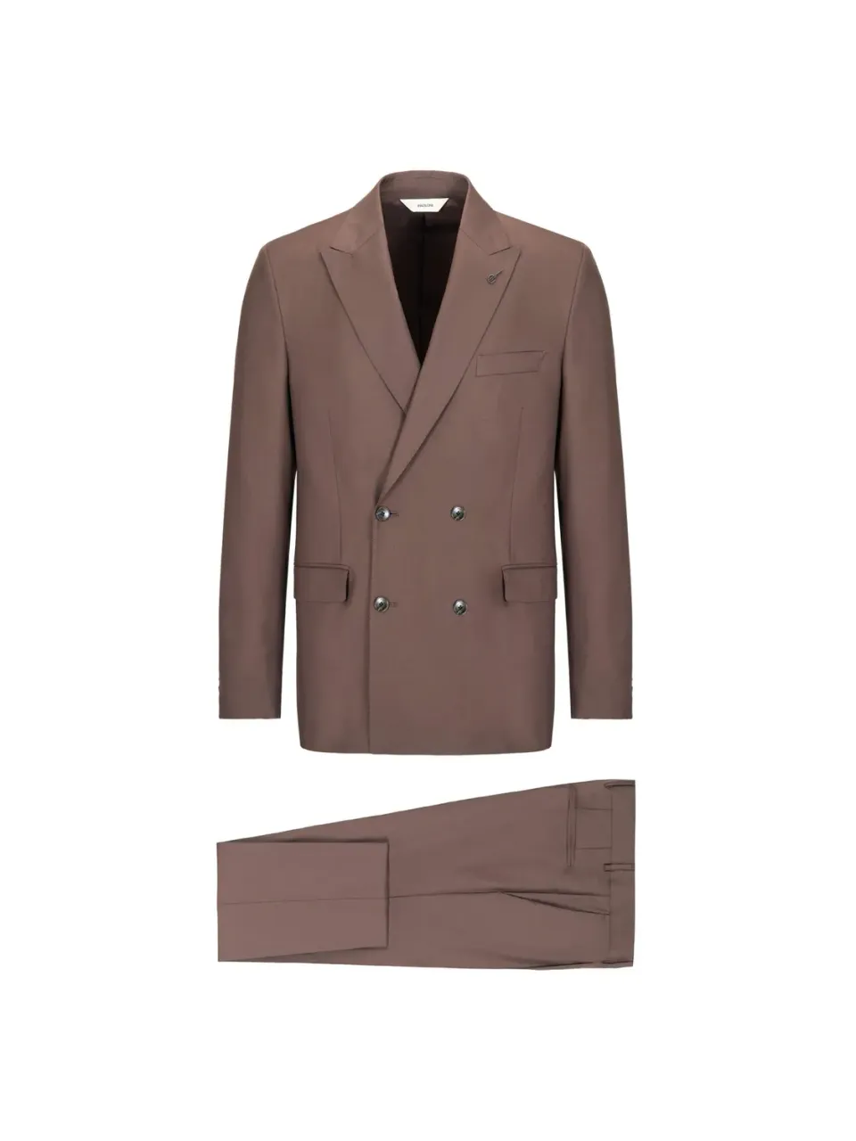 Paoloni Abito doppiopetto twill lana super 110's marrone