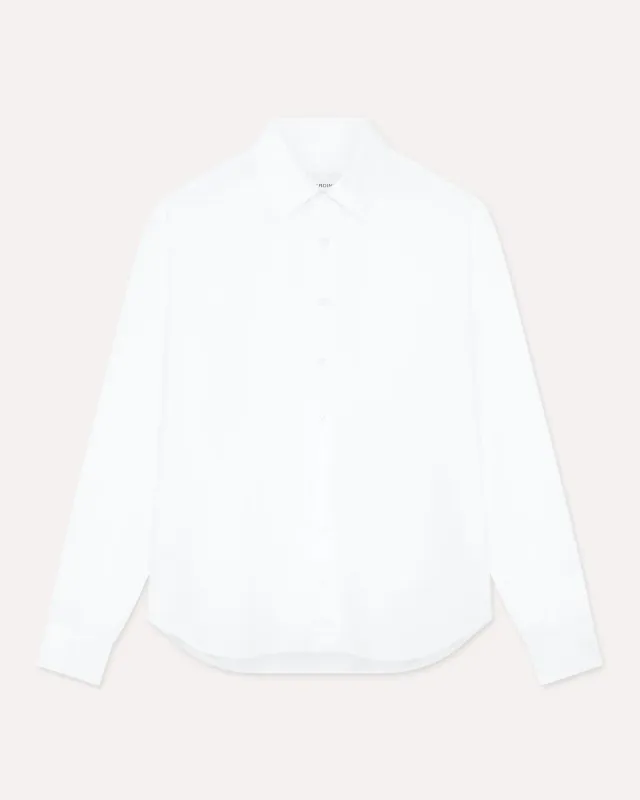 Lardini camicia bianca cotone lyocell collo italiano