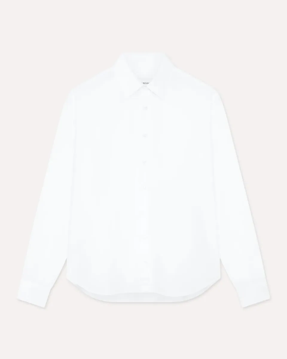 Lardini camicia bianca cotone lyocell collo italiano