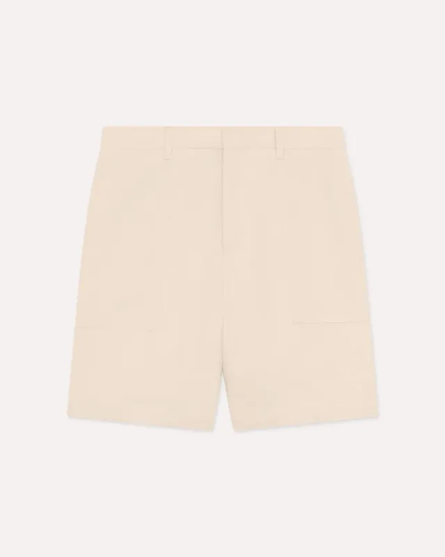 Lardini Capsule bermuda lino panna vita regolare