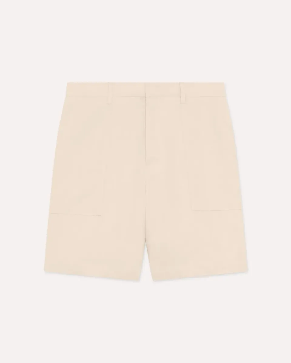 Lardini Capsule bermuda lino panna vita regolare