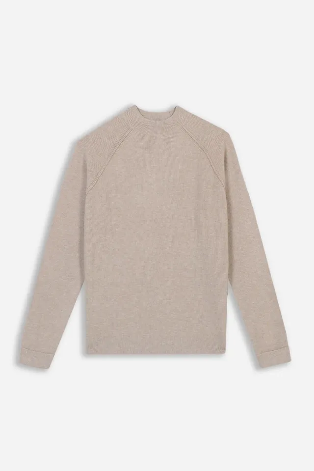 Sonny Bono Maglia Mezzo Collo Costine Beige
