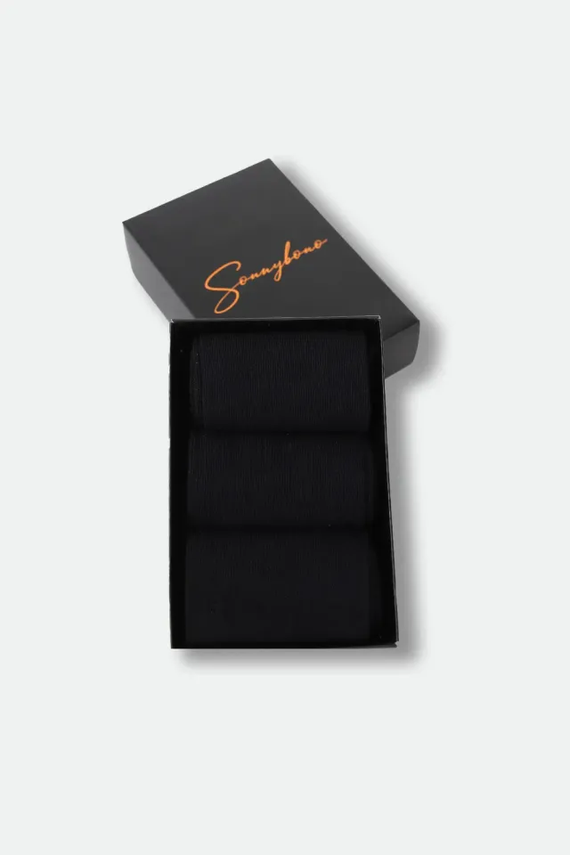 Sonny Bono Tinta Unita Nero calzini scatola cotone
