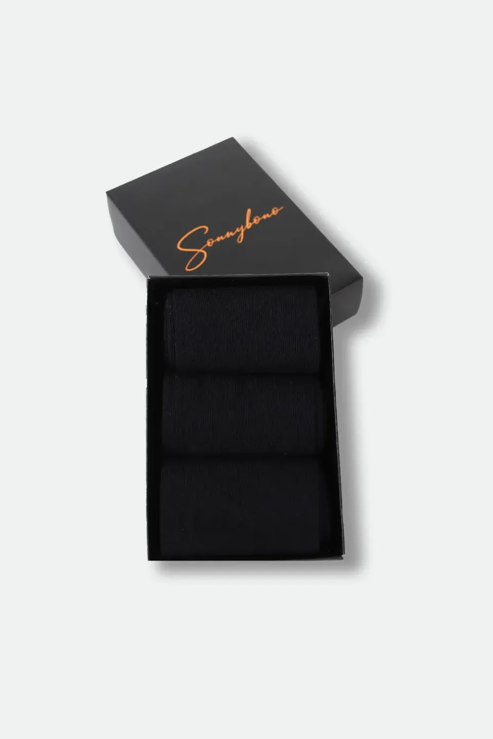 Sonny Bono Tinta Unita Nero calzini scatola cotone
