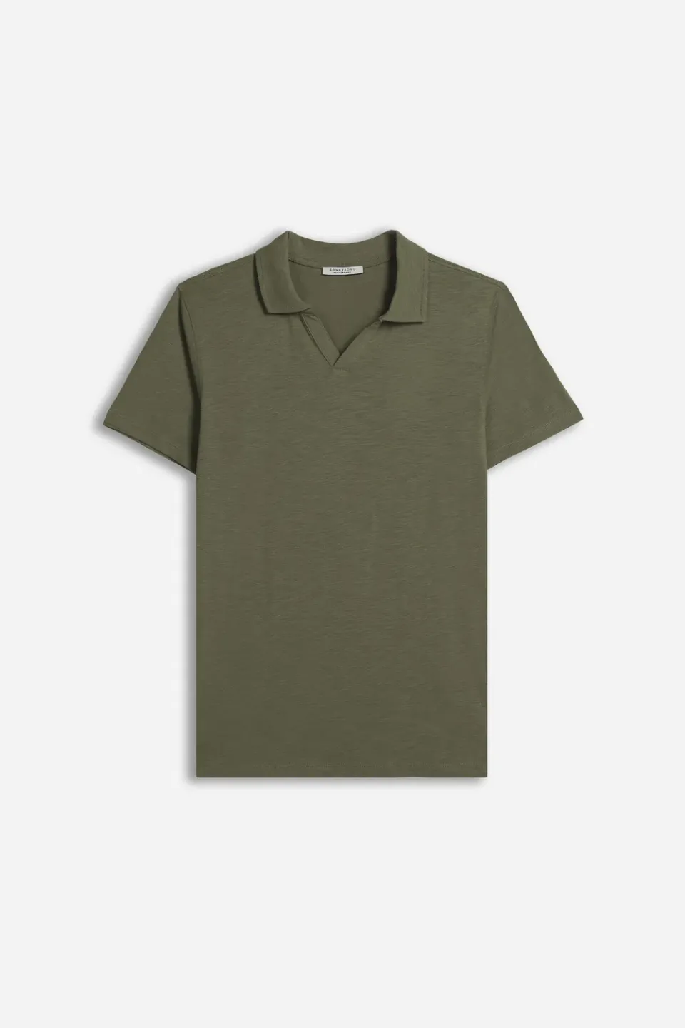 Sonny Bono Polo Slub Verde Militare Collo Derby