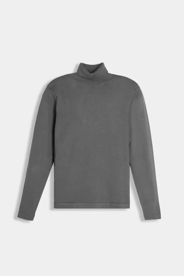 Sonny Bono maglia dolcevita grigio scuro leggera viscosa