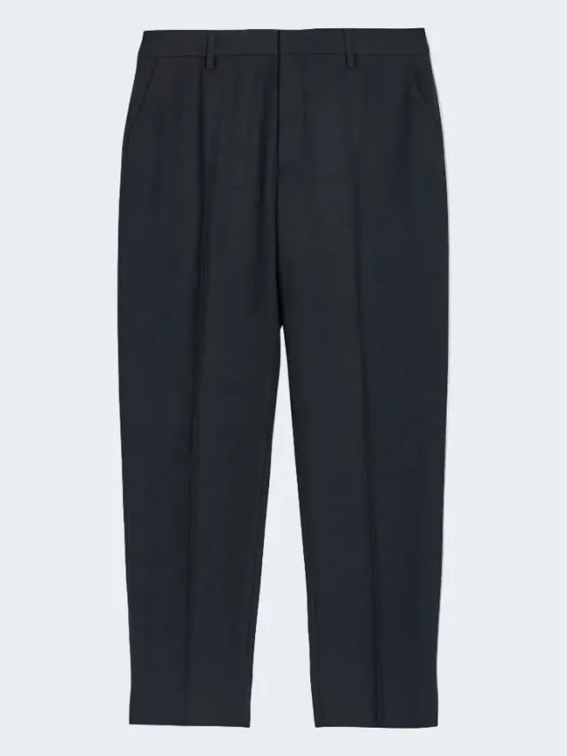 Sand Menswear Tweed Lova pantalone tweed blu navy cropped