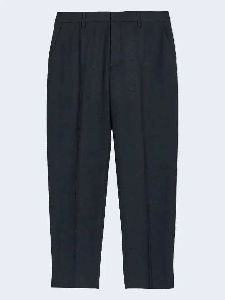 Sand Menswear Tweed Lova pantalone tweed blu navy cropped