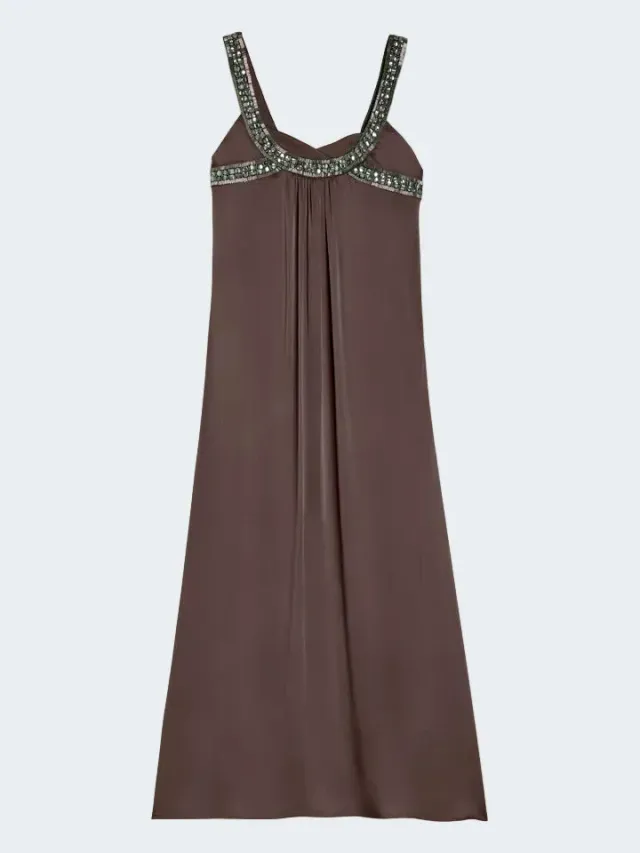 Sand Menswear 3176 Treasure Jora vestito seta marrone perline