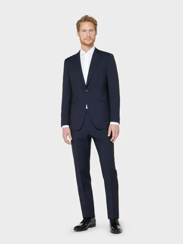 Caruso Norma abito lana mohair blu notte