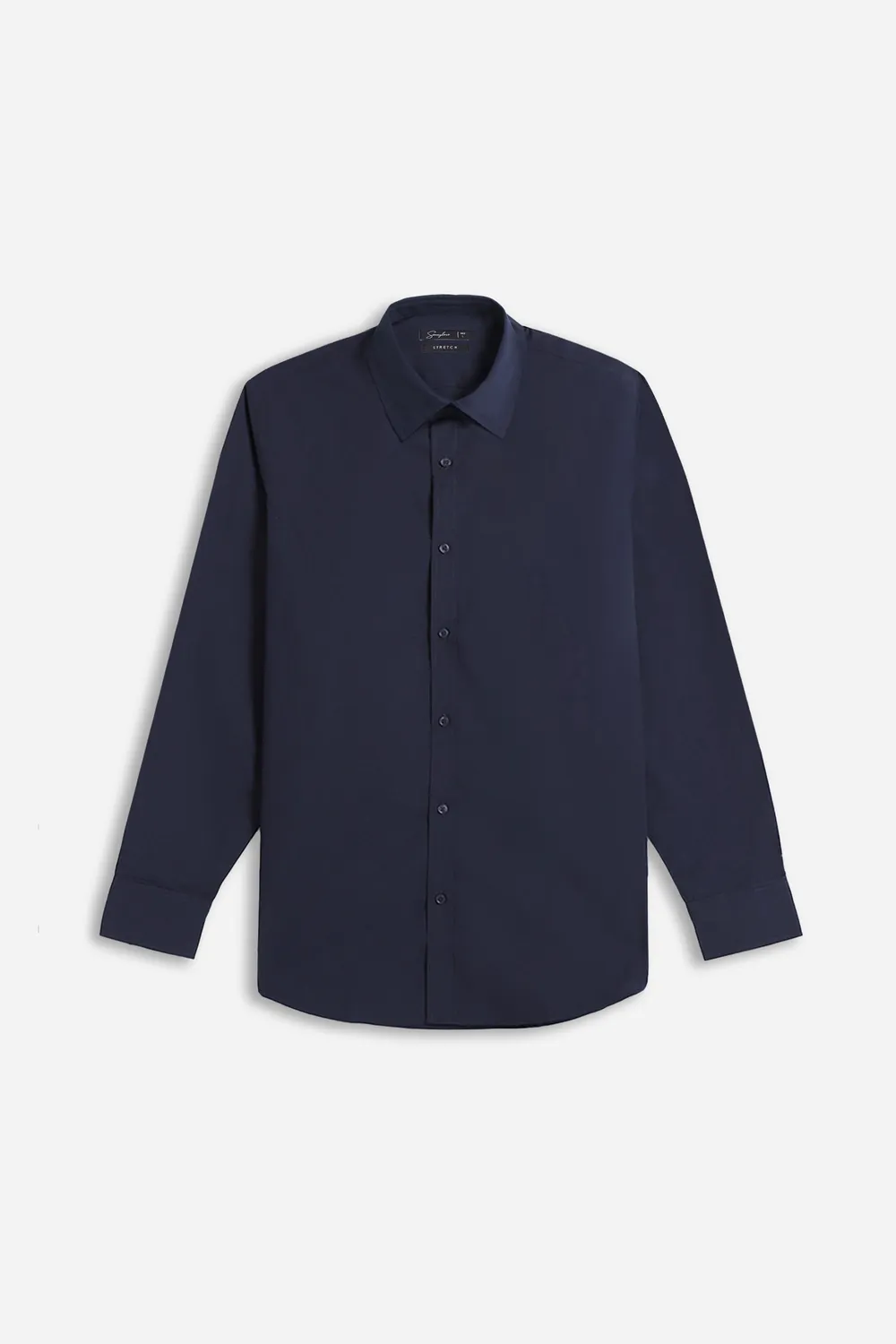 Sonny Bono Basic Stretch Camicia Blu Cotone Elasticizzato