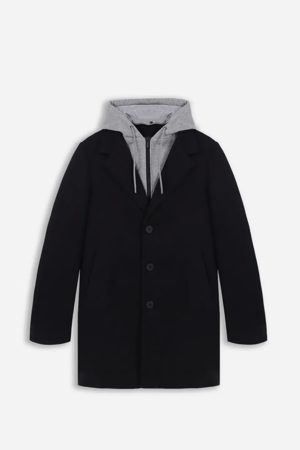 Sonny Bono baronetto cappotto cappuccio nero