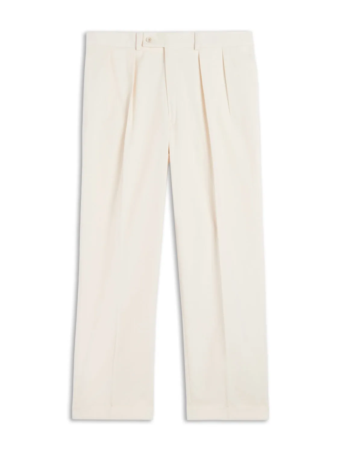 Caruso Norma Pantalone vita alta gabardina bianco cotone