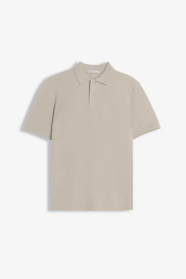 Sonny Bono Basic polo piquet beige tinta unita logo