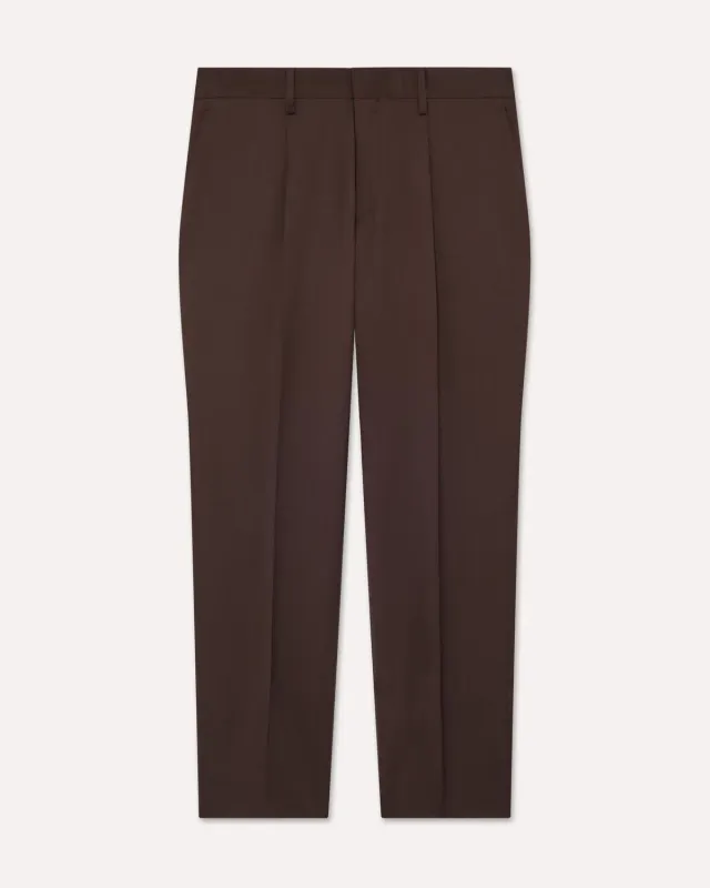 Lardini pantalone marrone light twill una piega