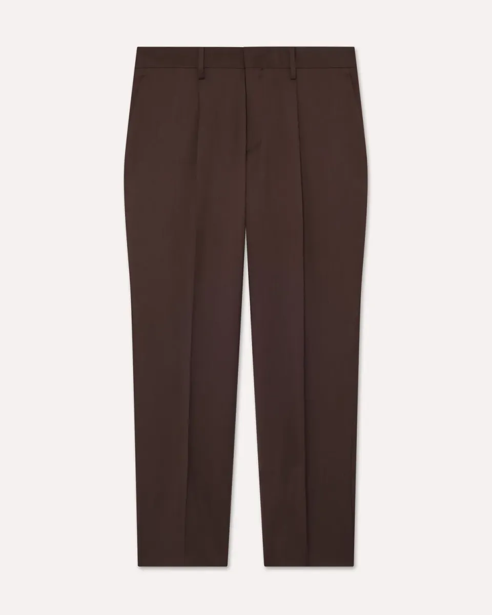 Lardini pantalone marrone light twill una piega