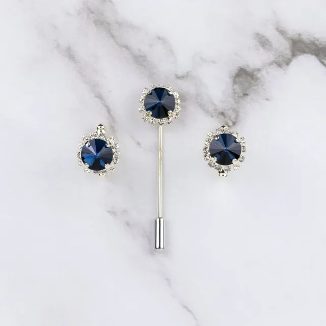 Sarti Toscani set gioielli ovale blu ottone