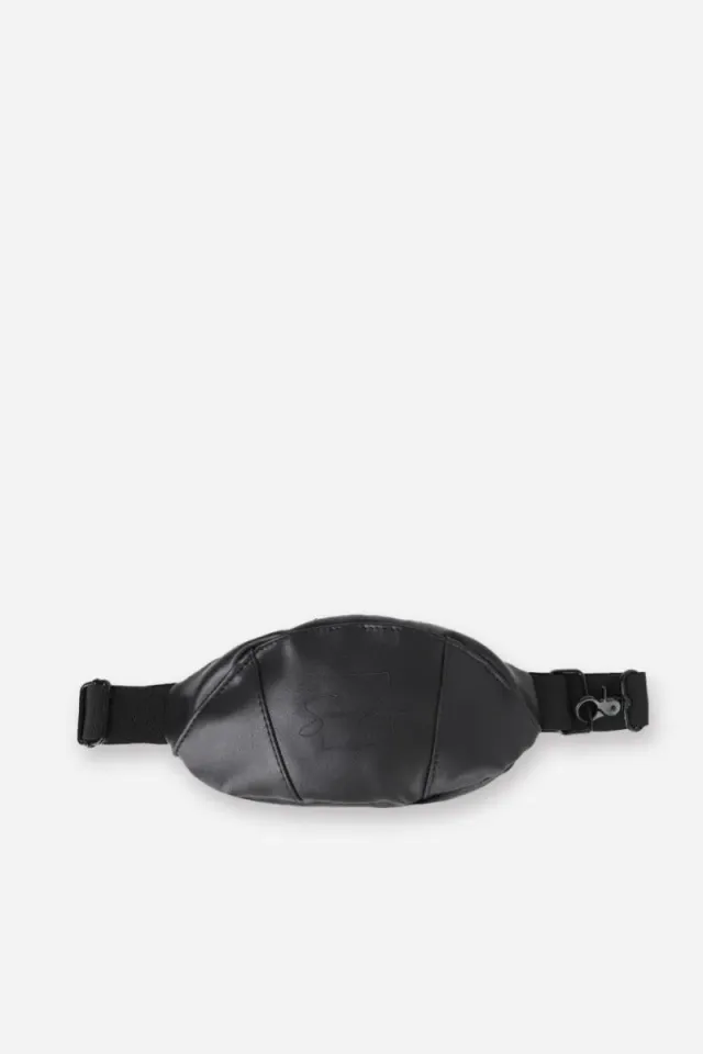 Sonny Bono marsupio effetto pelle nero con zip