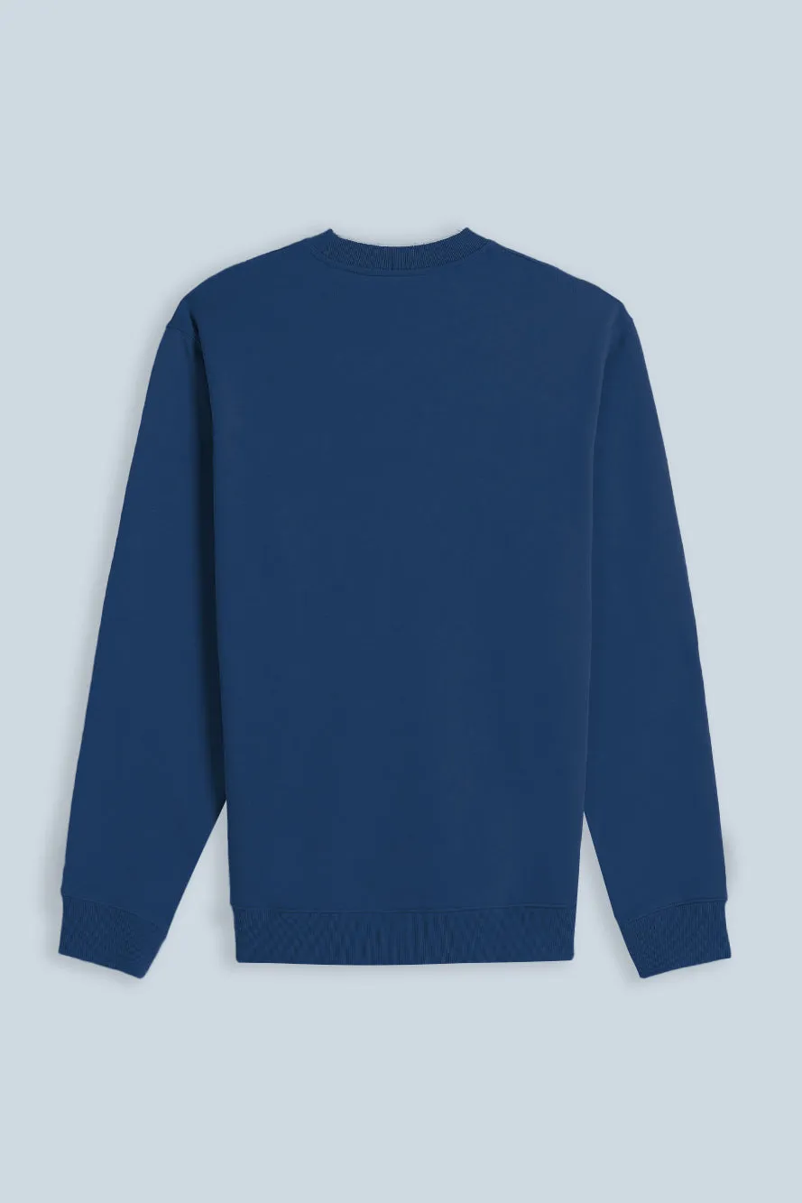 Sonny Bono felpa girocollo basic bluette casual