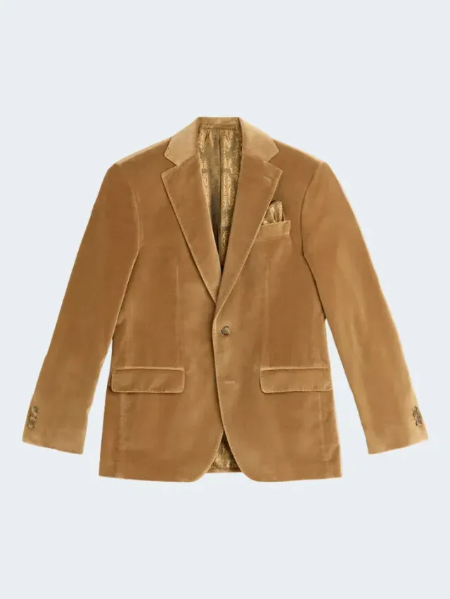 Sand Menswear Napoli blazer velluto cammello chiaro regular