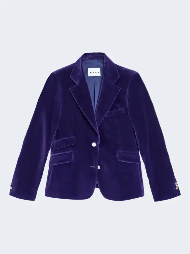 Sand Remi B Blazer Velluto Viola Revers Classico