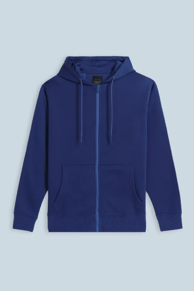 Sonny Bono Zip Cappuccio felpa bluette full zip