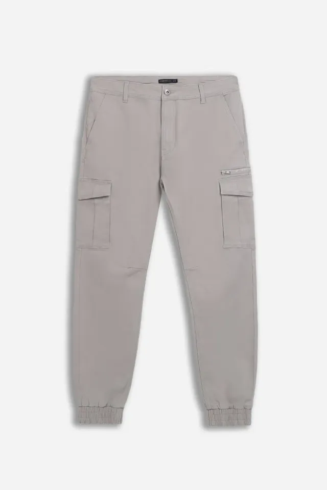 Sonny Bono pantalone cargo basic tortora cotone