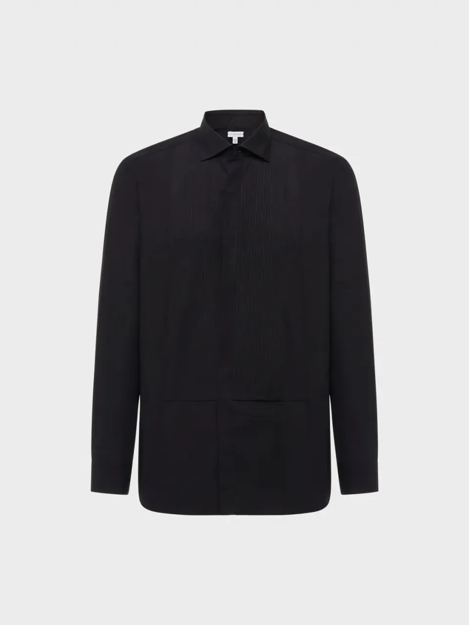 Caruso Butterfly camicia slim cotone nero cerimonia