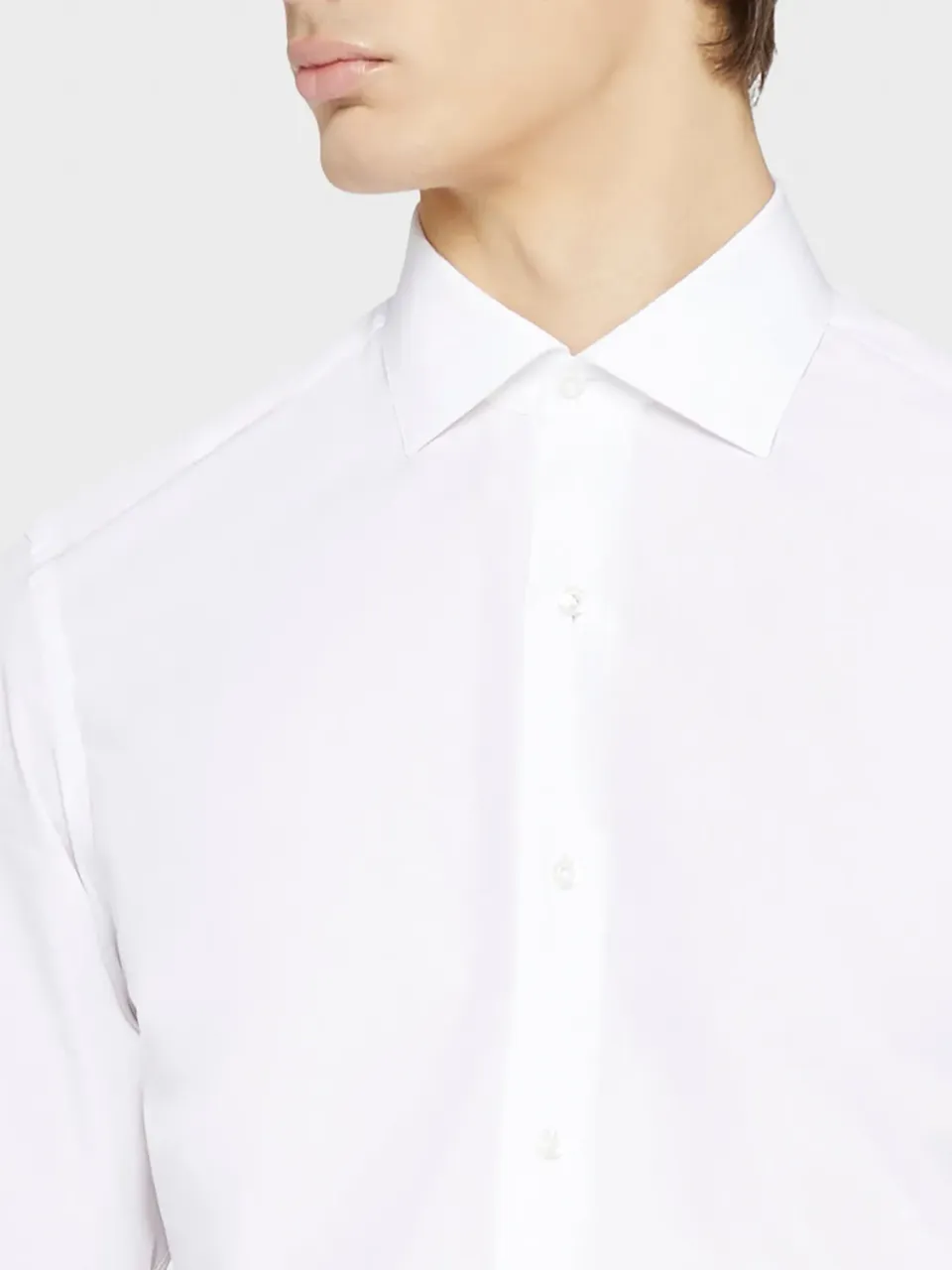 Caruso camicia slim cotone bianco popeline gemelli